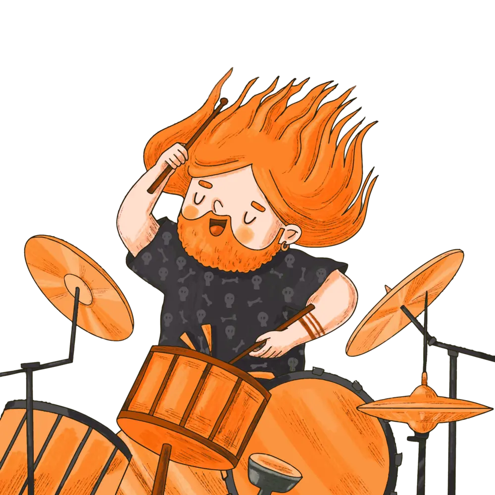 Illustration Feedzback d’un batteur en pleine performance