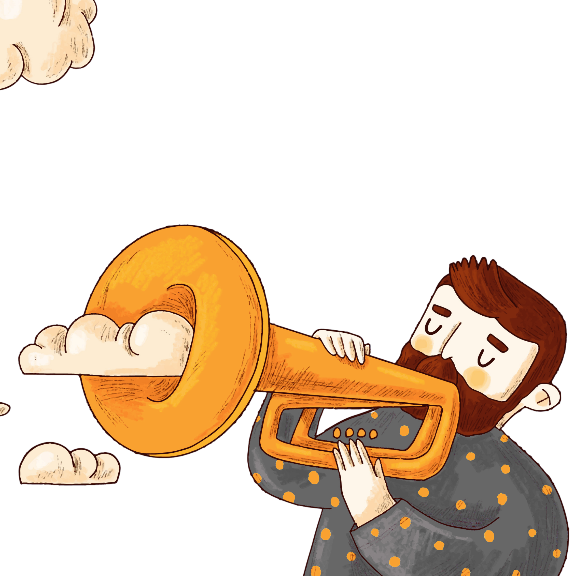 Illustration Feedzback d’une musicienne jouant du cor